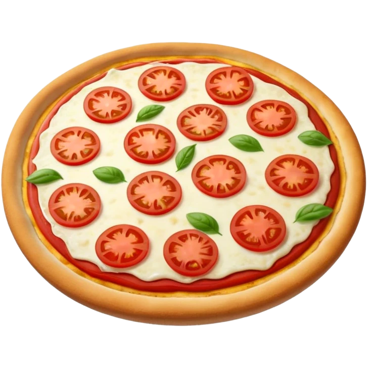 margarita pizza with melted cheese and tomato emoji