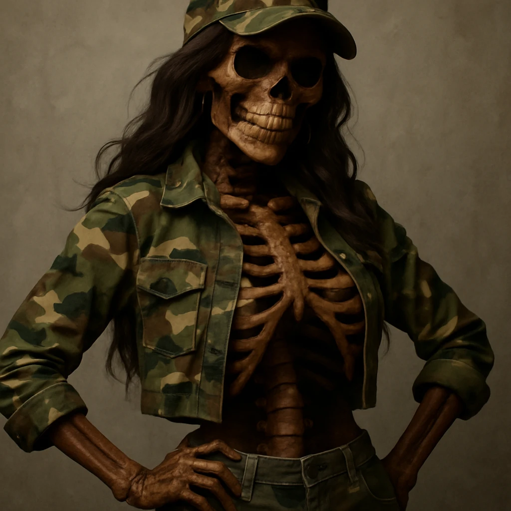 rebone baddie in camo emoji