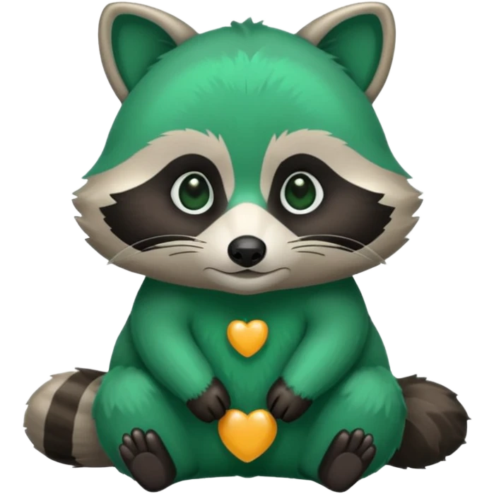 Emerald green racoon emoji
