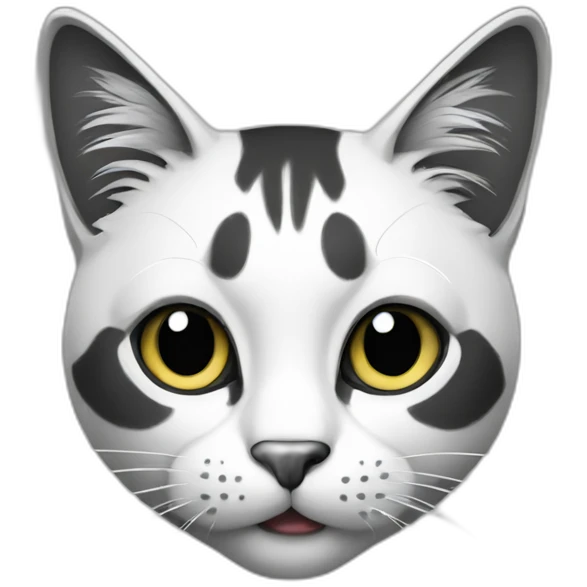 cat black and white emoji