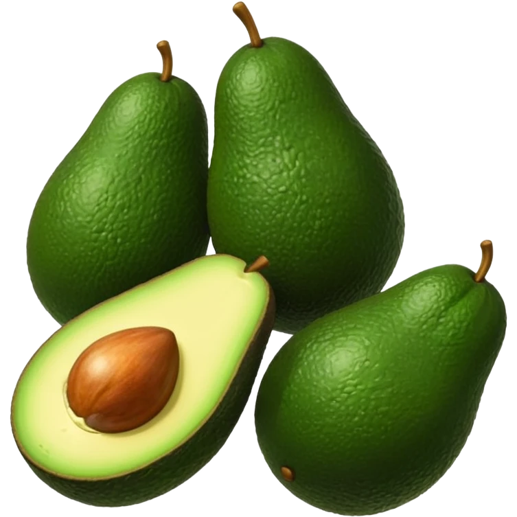 5 avocados whithout seed emoji