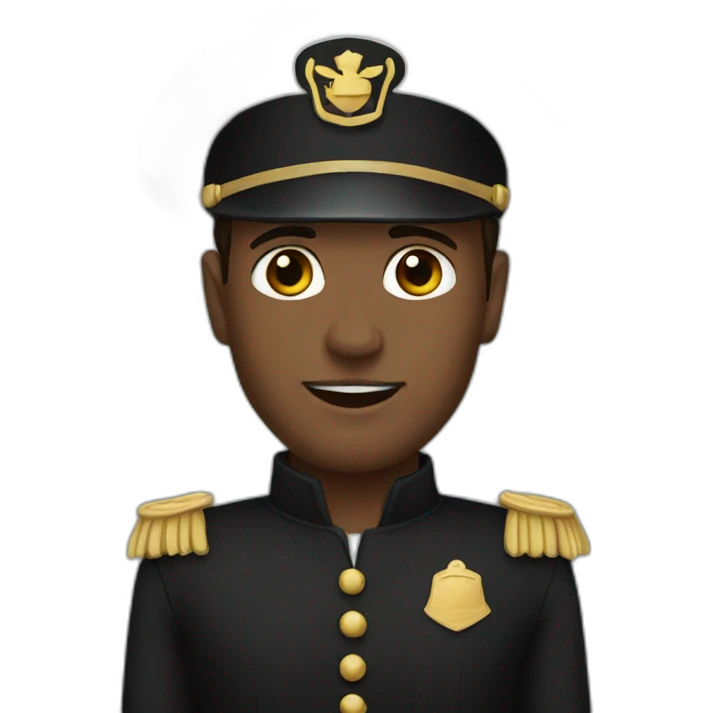 Captain with black dress emoji