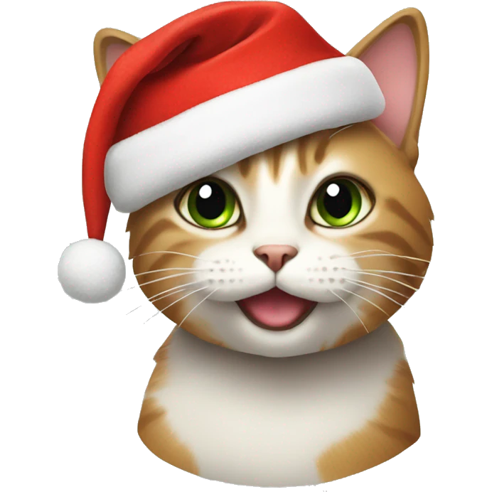 cat with a christmas hat  emoji