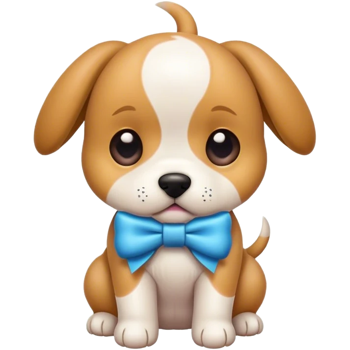 Puppy dog making a bow emoji