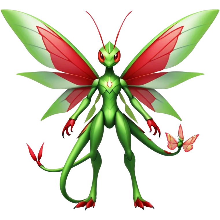  Cool Edgy Shiny Futuristic Ethereal Legendary Scizor-Kartana-Digimon-Schyther-Flygon-hybrid full body with butterfly wings emoji