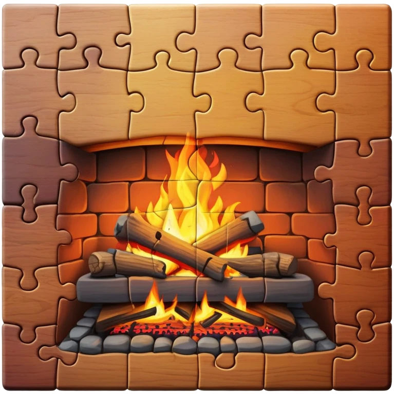 Puzzle and fire hearth emoji
