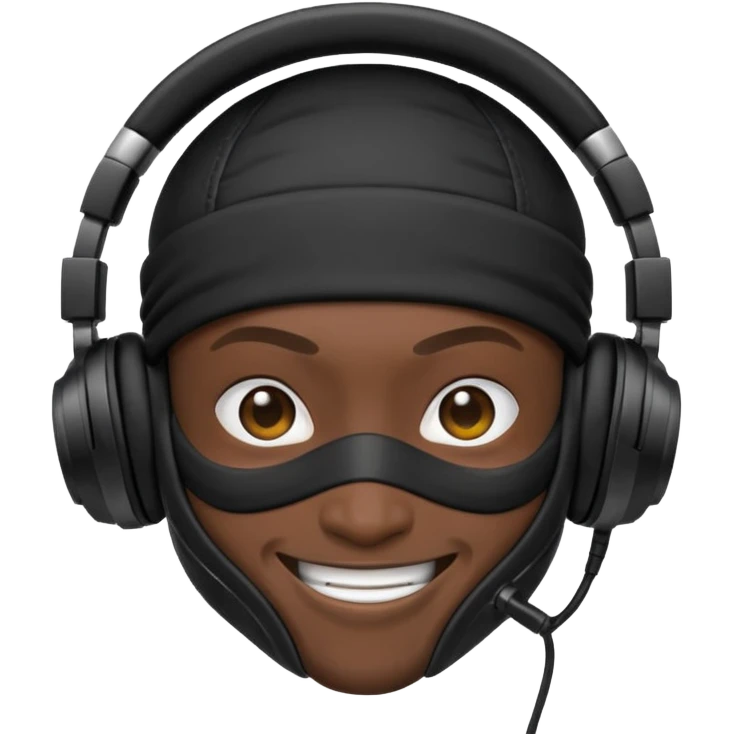 Make a customized    emoji that has dj headphones on and a ninja outfit emoji