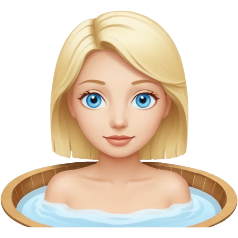 Blonde with blue eyes spa day emoji