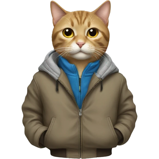 Cat with a jacket emoji