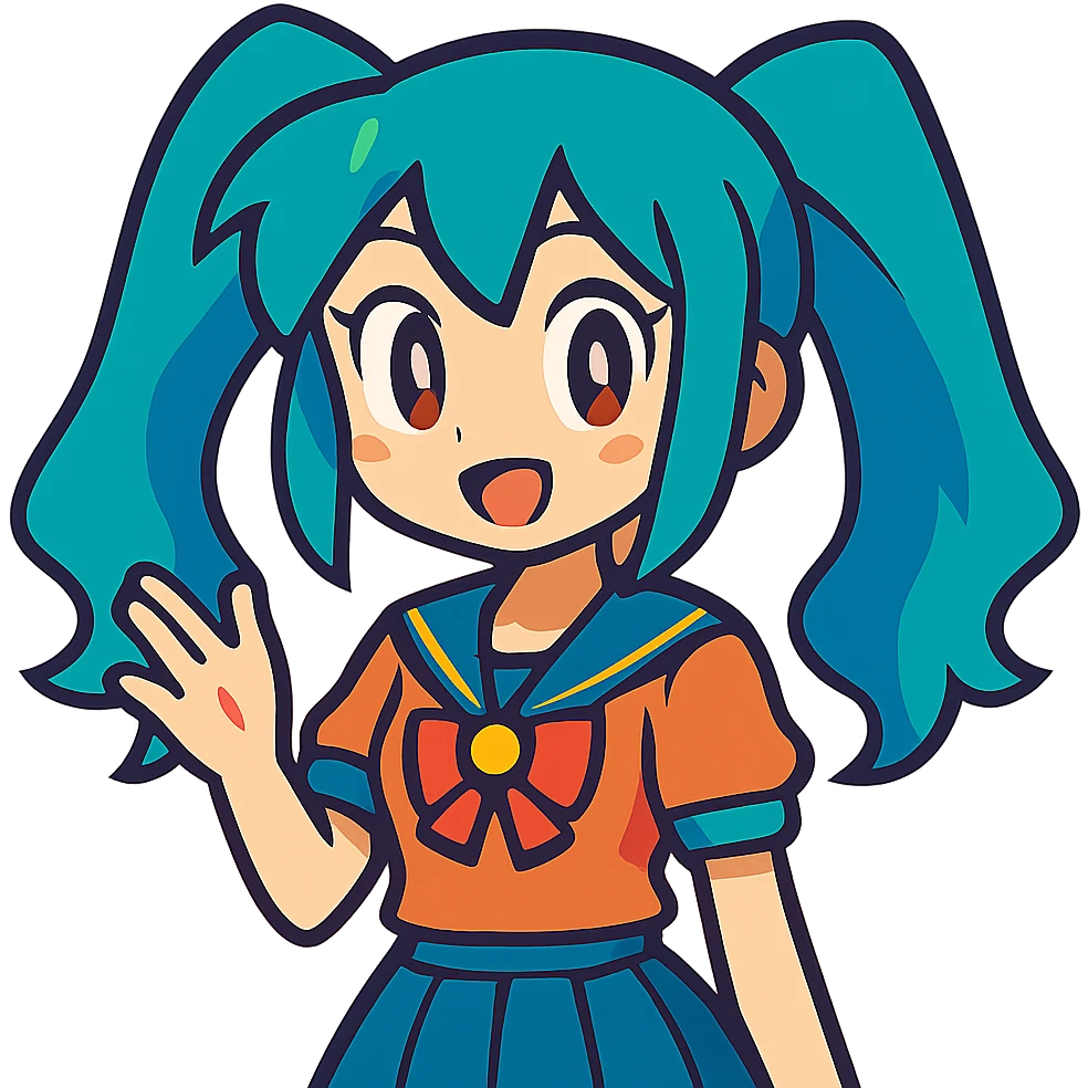 anime girl in vibrant toon style emoji
