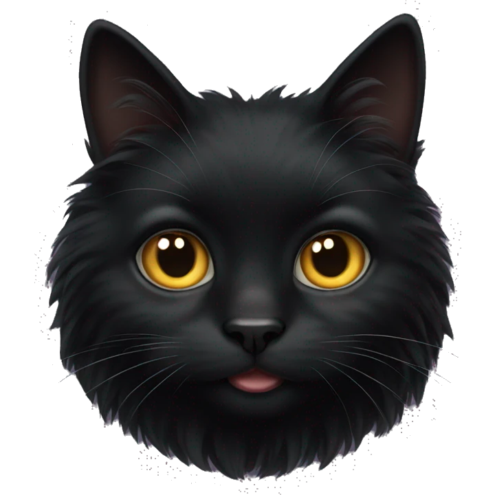 Fluffy black cat emoji