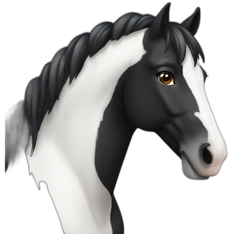 cavalo preto e branco emoji
