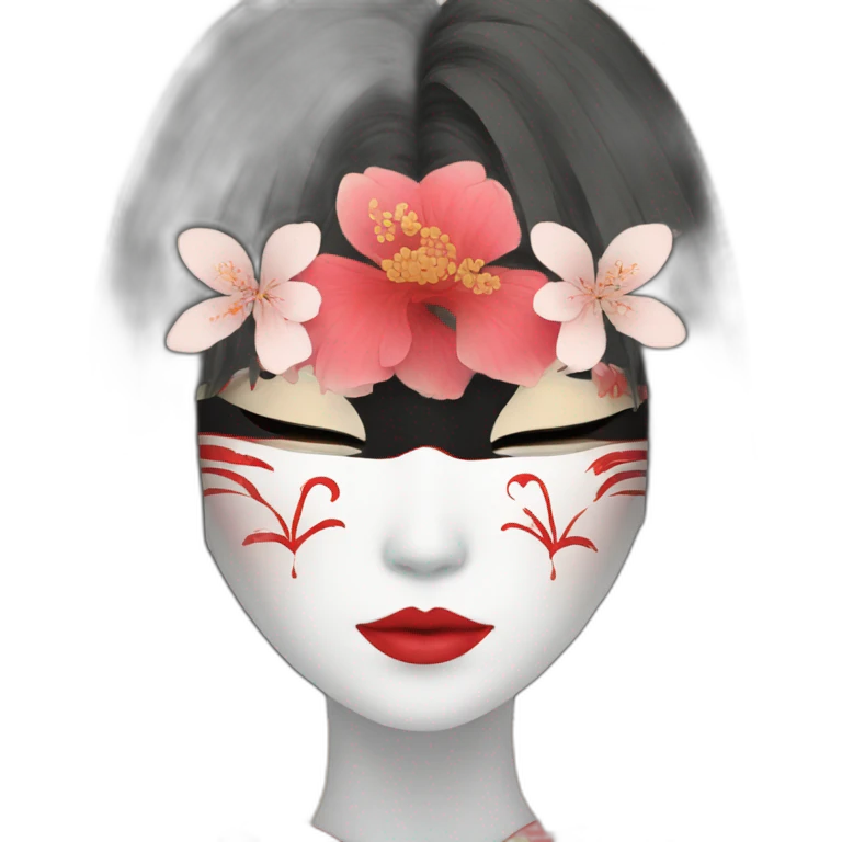 hot-gir-noh-mask-longhair-japanese-kimono emoji