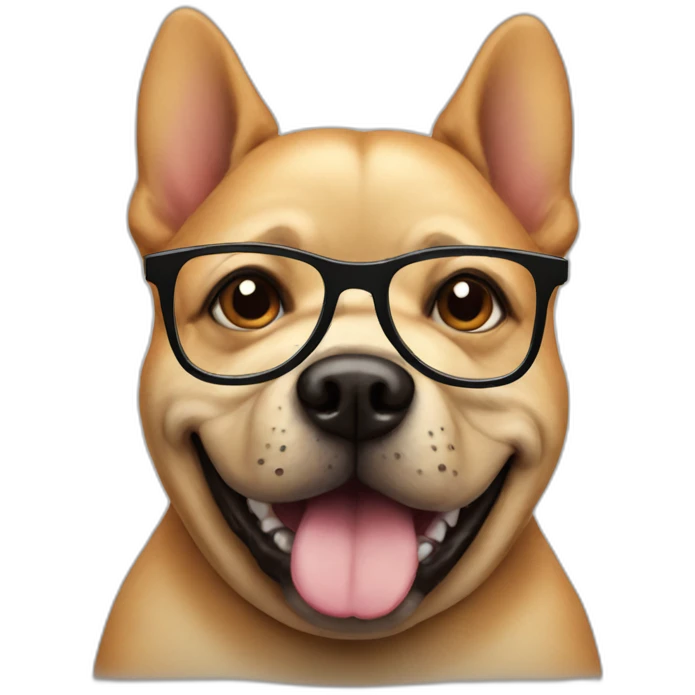 Fat dog with glasses emoji