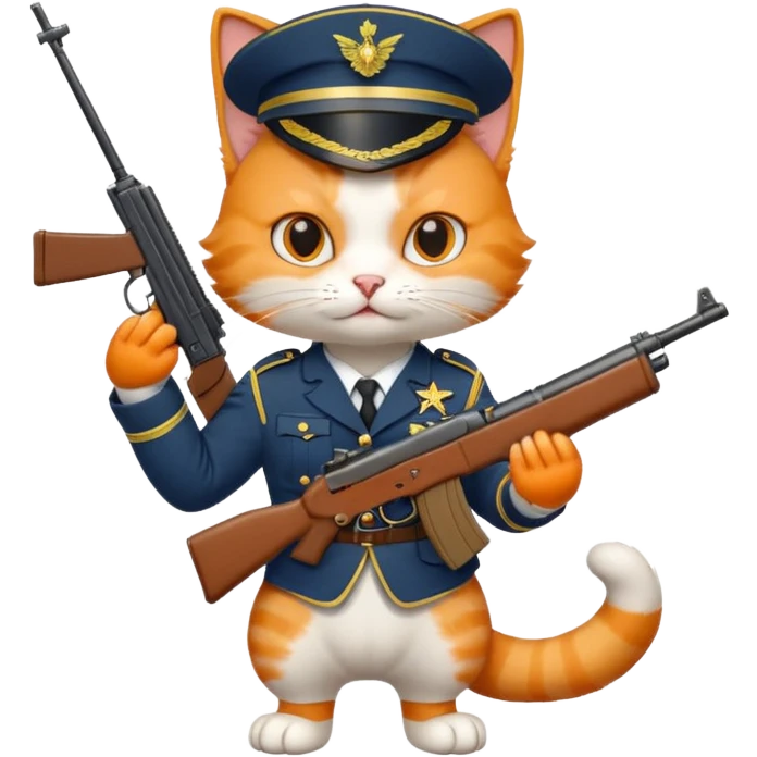 A cat with a gun serving in the ZSU emoji