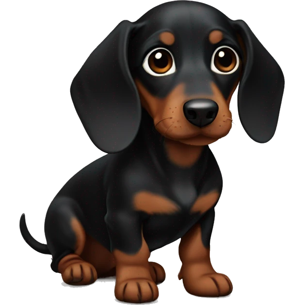 Black brown dachshund pup emoji