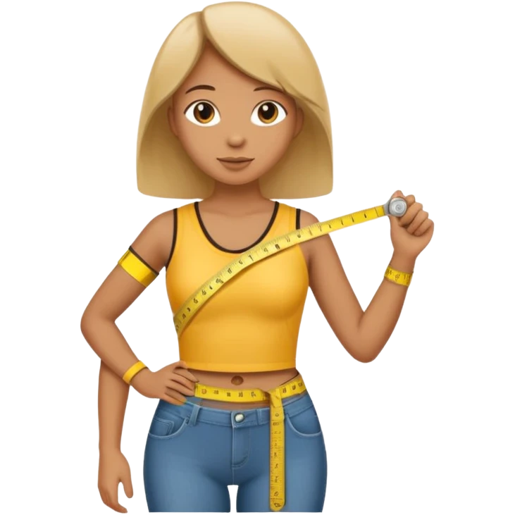 person measuring their waist with a tape measure emoji