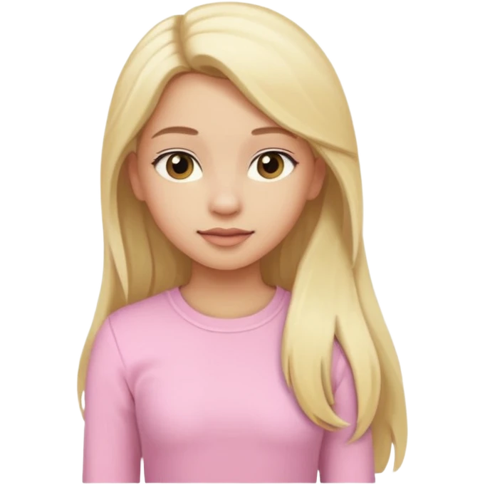 girl in light pink clothes, blonde with long hair, half sideways pose, variation 4 emoji