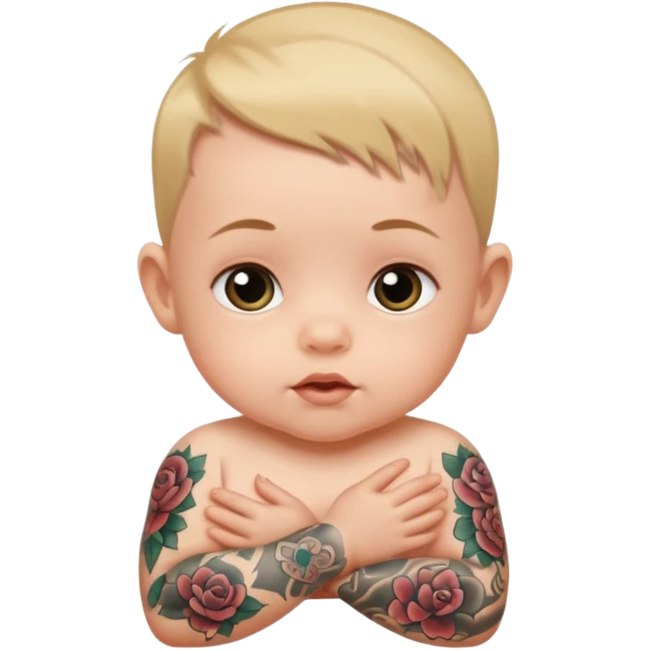 baby with tattoo emoji