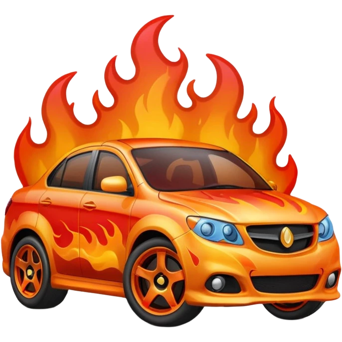 Emoji representation of a custom paint job with flames and metallic gradient emoji