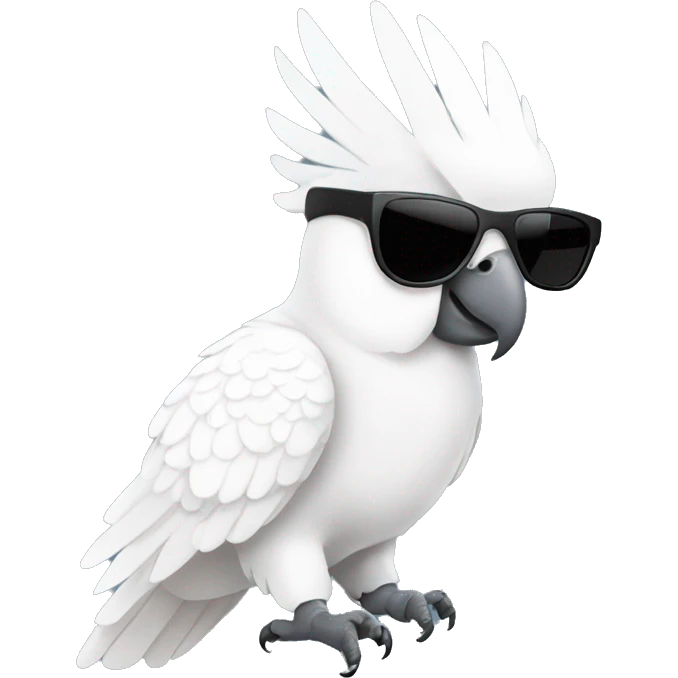 White Cockatoo with sunglasses front view emoji