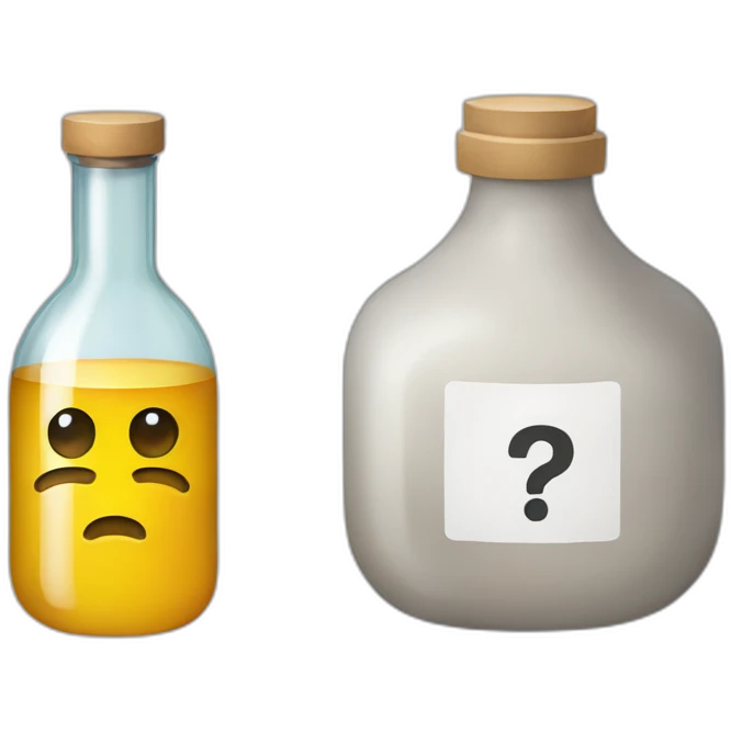 frasco con fórmula química emoji