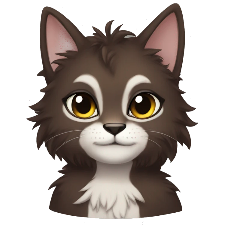 Anthro Shy Cute Cool Edgy Pretty Dark Brown Furry Feline Animal Anthro Sona emoji