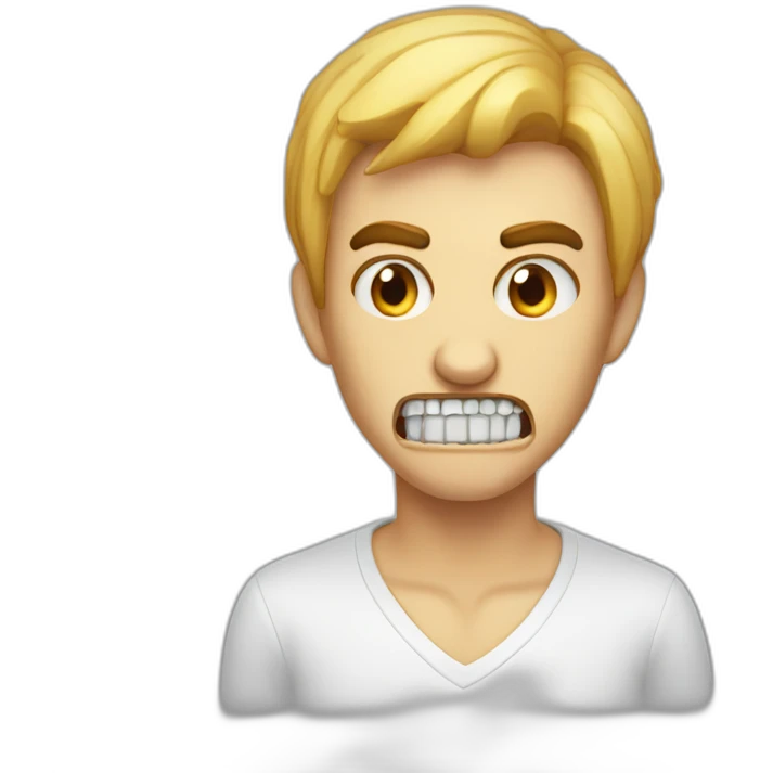 upset with sharp teeth like a vampire emoji