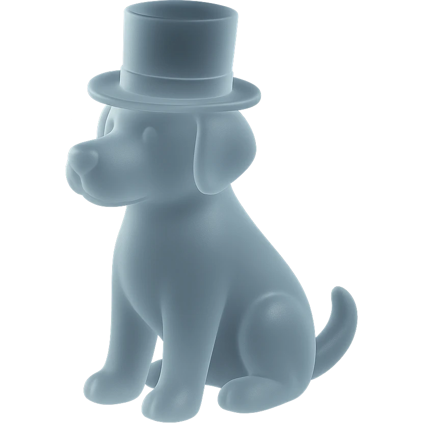 dog with tophat emoji