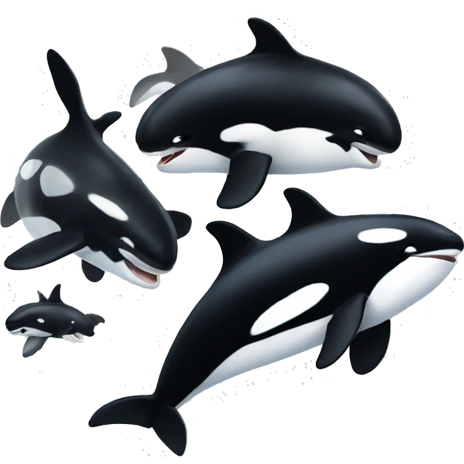 Orca with different expressions emoji