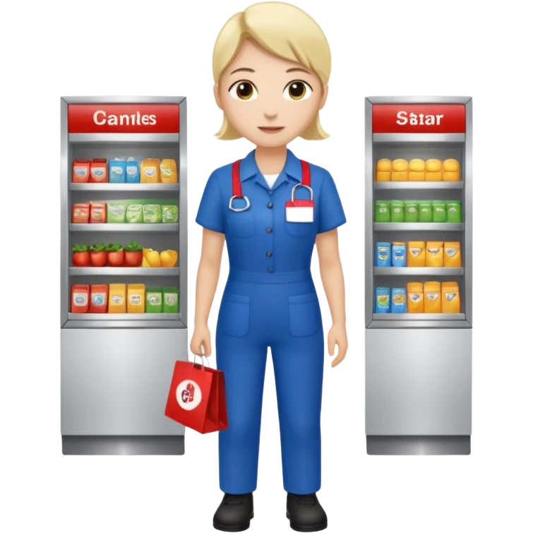 supermarket employee at a cash register, full body emoji