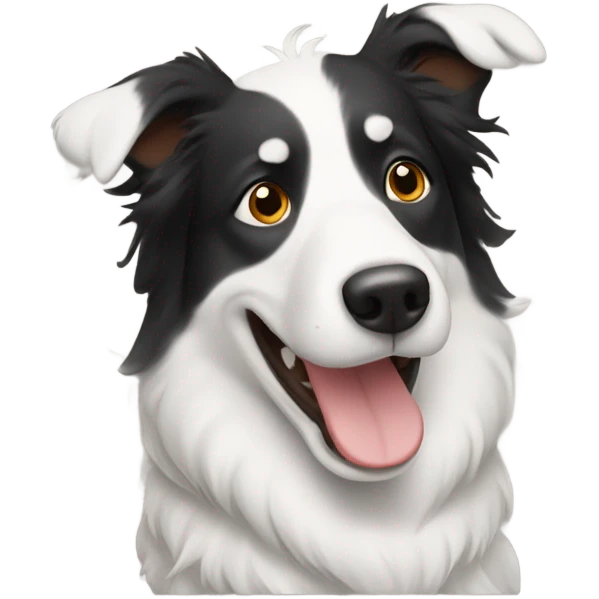 A Chinese man is holding a Border Collie. emoji
