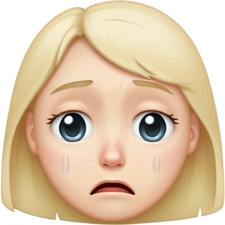 wistful crying face with subtle single tear and soft expression emoji