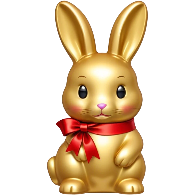 Lindt goldbunny with red ribbon emoji
