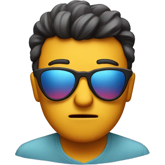 frawning emoji face with heart shaped sunglasses emoji