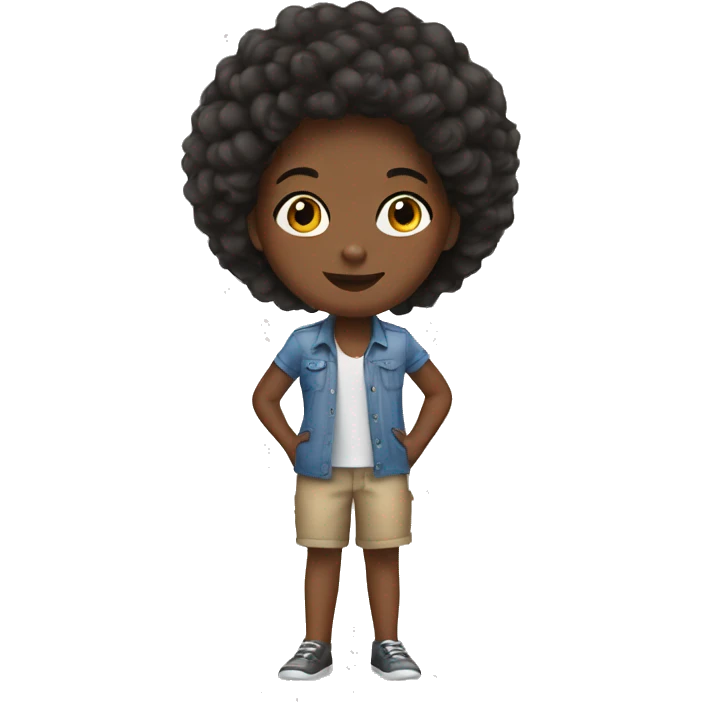 Petite French African American emoji