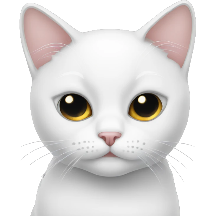 White cat with black eyes emoji emoji