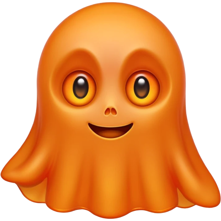 Cute orange ghost character with big adorable eyes and a small smile emoji