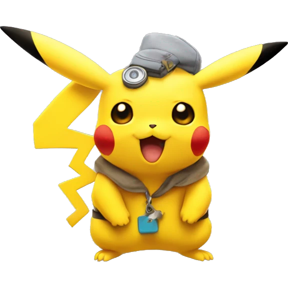 Pikachu saying I am watching you  emoji
