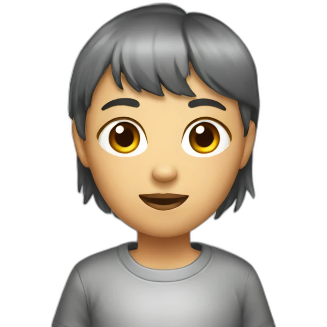 a person with short hair in a silver trash can emoji