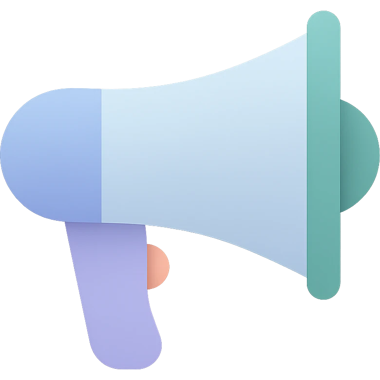 megaphone in a flat color icon style, bold lines, clear silhouette, minimalistic design, suitable for digital interfaces emoji