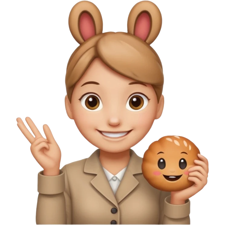 smiling bun who holds a Zapier logo emoji