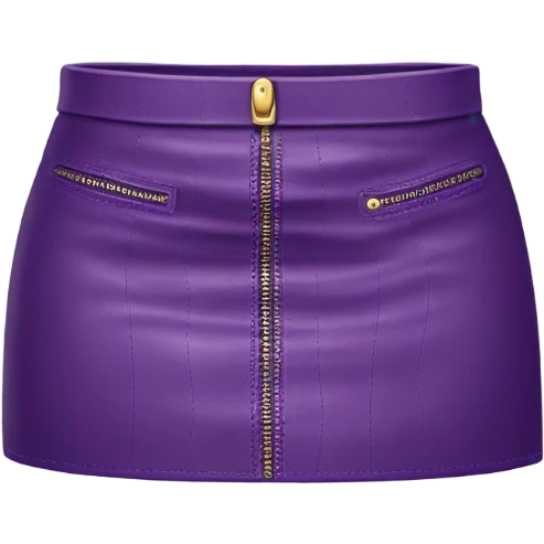 Purple leather mini skirt isolated emoji