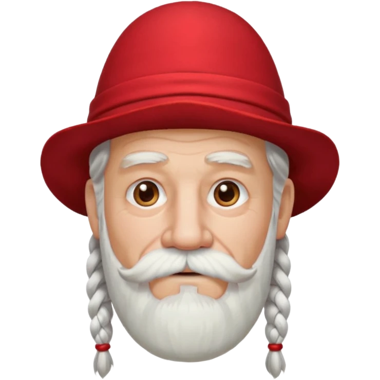 very old, white bearded and white mustached, red long haired, braided, earringed emoji