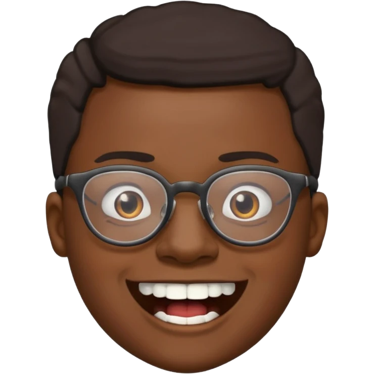 crooked teeth black emoji with glasses on  emoji