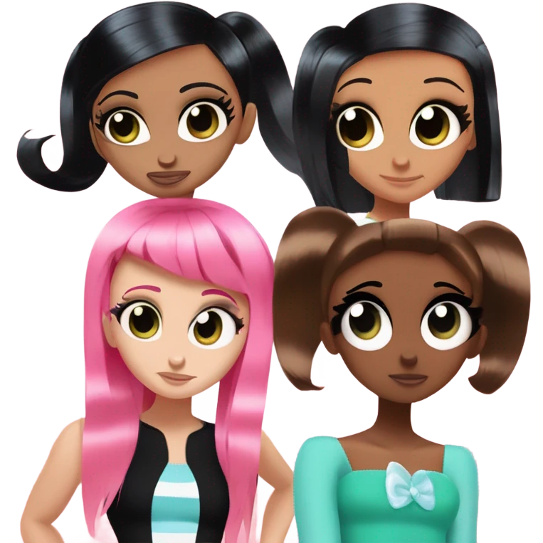 The Powerpuff girls cartoon characters from the tv show Powerpuff girls emoji