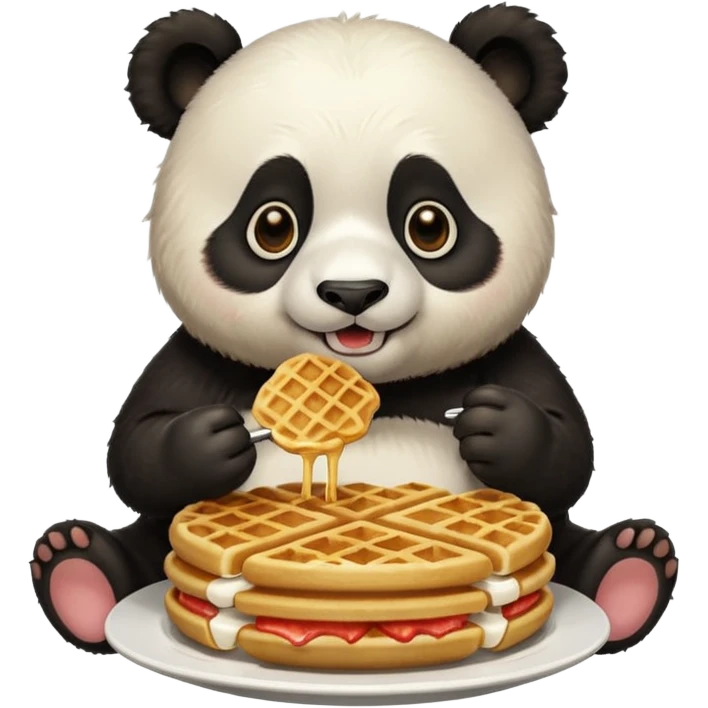 panda eating waffles emoji
