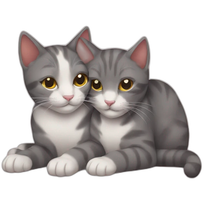 two cats cuddling emoji