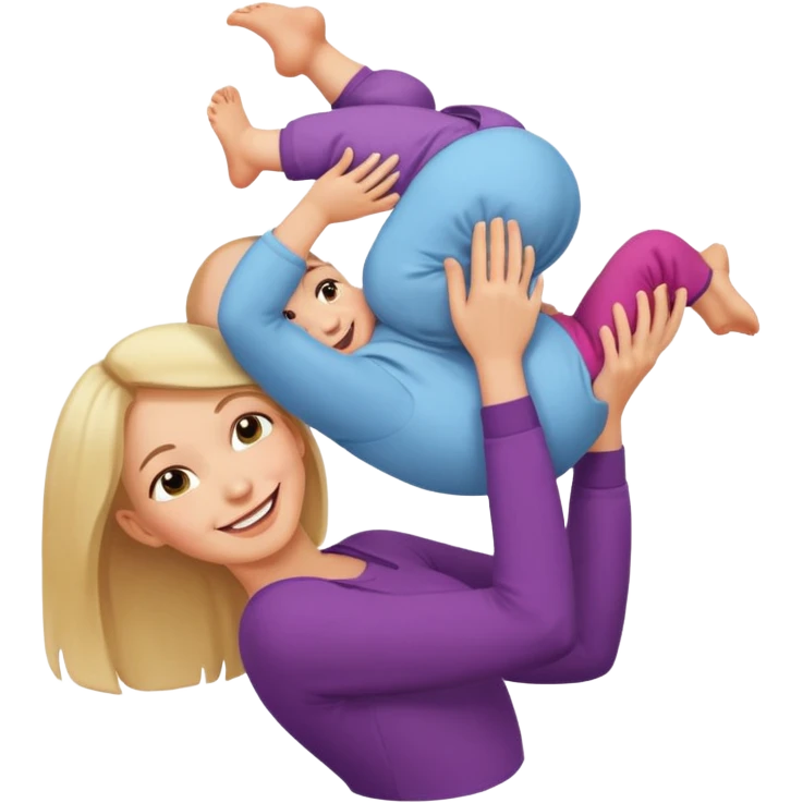 Mom holding baby upside down  emoji