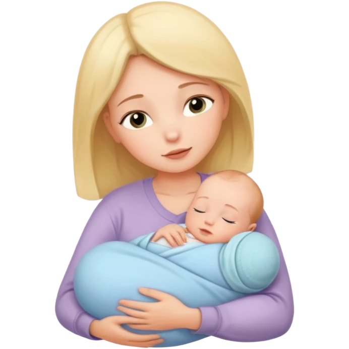 newborn baby with mother emoji